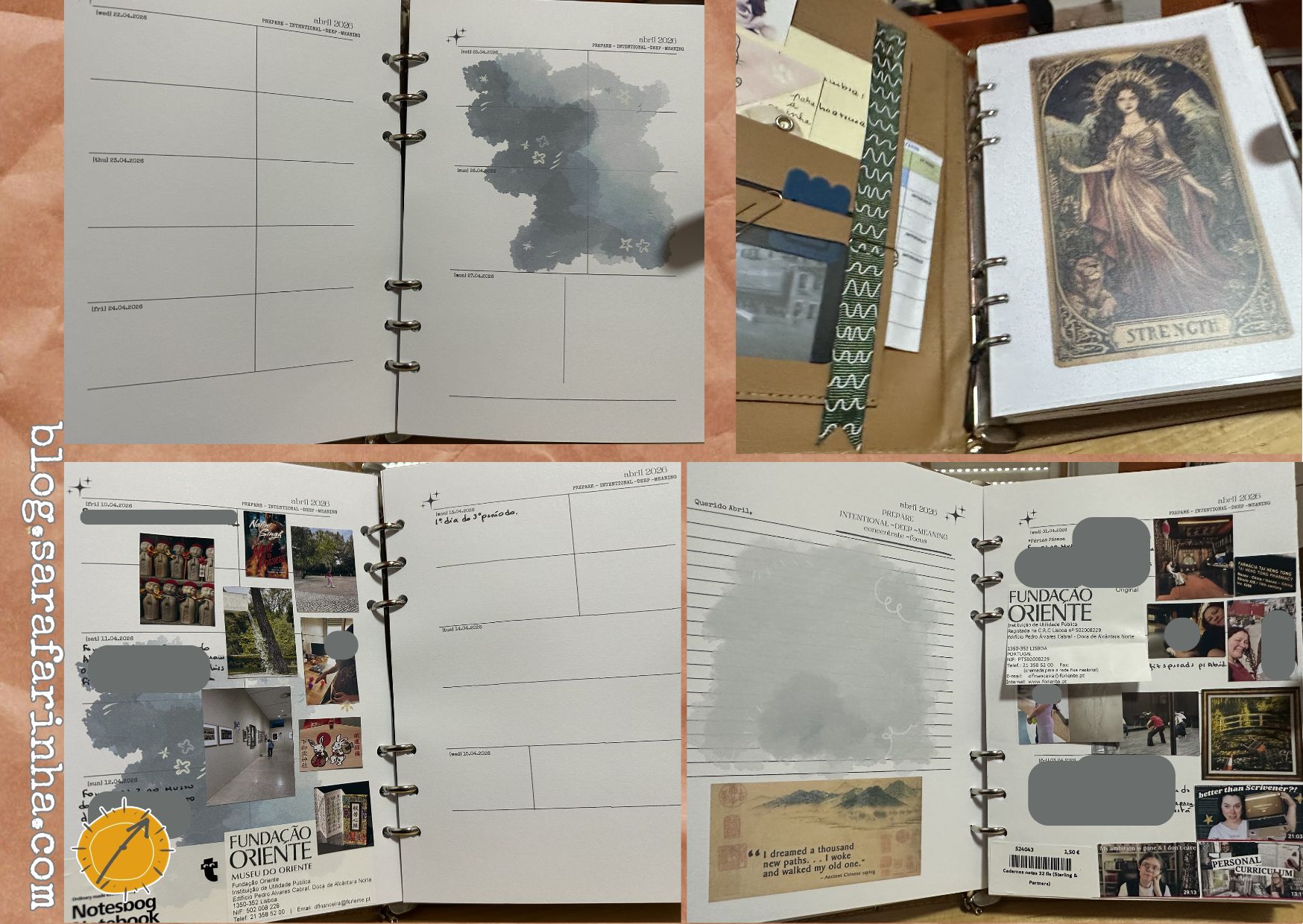 caderno diário ou filofaz