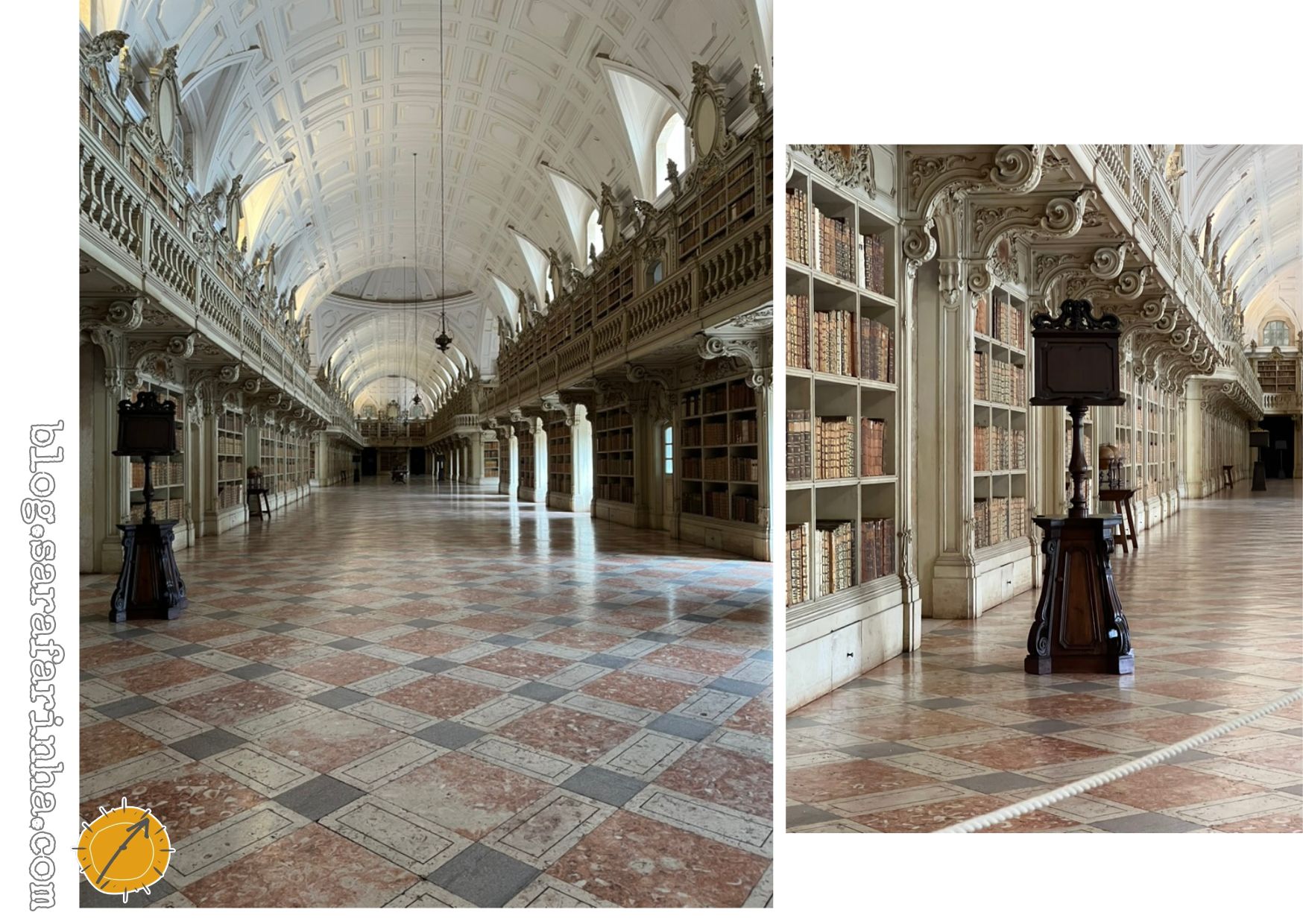 perspectivas da biblioteca de Mafra